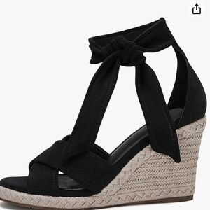 Women's Lace Up Espadrille Wedge Sandals Open Toe Platform Ankle Strap Summer